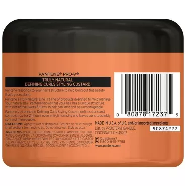 Pantene Pro-V Truly Natural Hair Defining Curls Styling Custard 7.6 Fl Oz (Packaging May Vary)