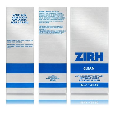 ZIRH Men's Skincare, CLEAN, Alpha-Hydroxy Face Was...