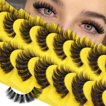 ALICE Cat Eye Lashes D Curl Russian Strip Lashes F...