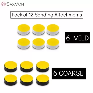 SaxVon Replacement Sanding Discs Attachments 12 pcs 6 Mild 6 Coarse for Electric Foot Callus Machine