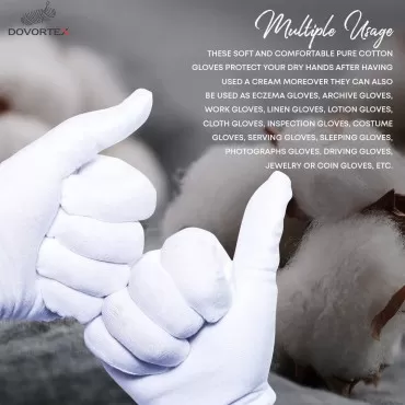 DOVORTEX 20 Pcs White Cotton Gloves| Cotton Gloves...