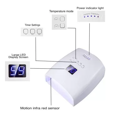 Ayshone 48W Rechargeable UV LED Nail Lamp,Cordless...