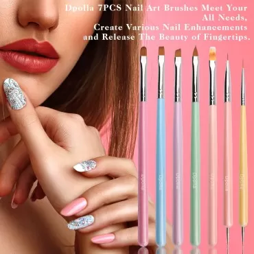 Nail Art Brushes Dpolla 7PCS Nail Art Brush Set Ge...