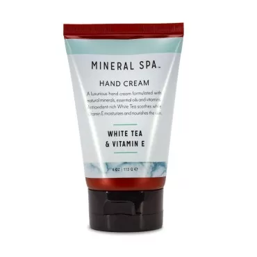 Mineral Spa Hand Cream with Shea Butter, White Tea & Vitamin E | Moisturize, Nourish & Soothe | Smooth Dry Skin | Natural Vitamins & Minerals (4 oz)