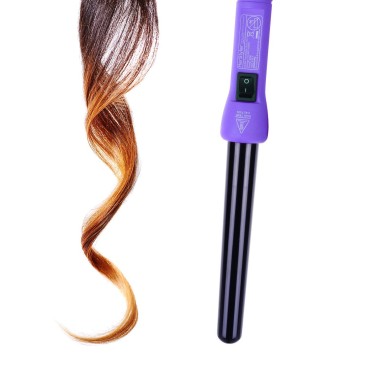 Herstyler Grande Ceramic Curling Iron - Tapered 1 inch Hair Curling Wand for Long Short Hair - One Inch Dual Voltage Curling Iron - Wand Curling Iron with Negative Ions (Purple)