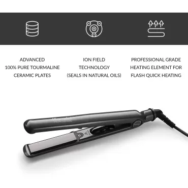 KARMIN G3 Pro Professional Tourmaline Ceramic Hair Straightener / Styling Flat Iron / 460F / Straighten, Curl, Wave, Heat Matt & Carrying Case, Black (KMG3B)
