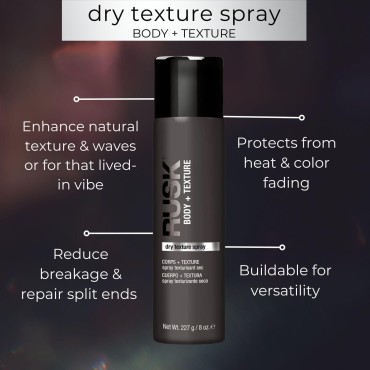 RUSK BODY + TEXTURE Dry Texture Spray. 8 Oz...