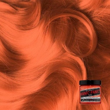 MANIC PANIC Electric Tiger Lily Orange Hair Dye - Classic High Voltage - Semi Permanent Bright Orange Neon Hair Color That Glows In Black Light - Vegan, PPD, Ammonia Free (4oz)