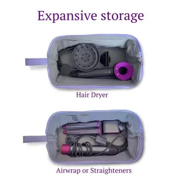 j&m Travel Case For Dyson Supersonic Hair Dryer, Airwrap or Straighteners, Travel Carry Bag with Zip and Soft Interior Pouch with Pockets