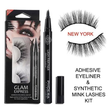 AquaPurity PHOERA 9D Synthetic Mink Lashes & Adhes...