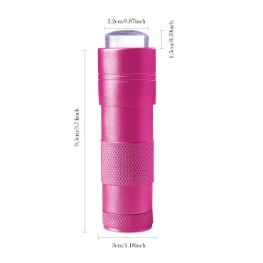 FREEORR Mini UV Light Presser with 2 Replacement Head, Portable Temporary Nail Dryer with Flat Silicone Head for Perfectly Flatten Nail Decoration, Fits All Nail Arc(Pink) (Battery Not Included)