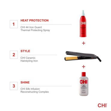 CHI Original Ceramic Hair Straightener Flat Iron | 1 Inch Ceramic Floating Plates | Quick Heat Up | Analog On/Off Switch | Black