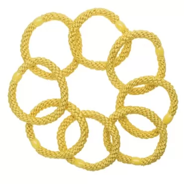 L. Erickson Grab & Go Ponytail Holders, Yellow, Set of Eight - Exceptionally Secure with Gentle Hold
