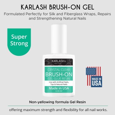 Karlash Super Strong Brush On Nail Glue for Acrylic Nails and Press on Nails Nail Bond Nail Glue Adhesive, Perfect for False Acrylic Nail Art, Glitter, Gems, White Clear Tip (1 Piece)