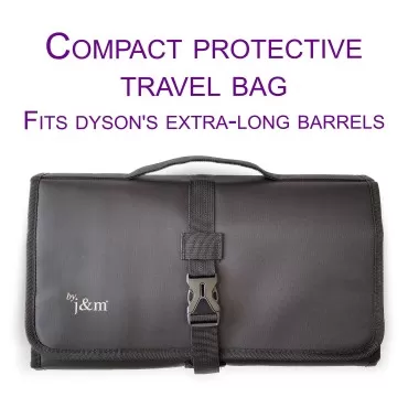 j&m Travel Storage Case for Dyson Airwrap or Shark Styler, Fits Extra-Long Attachments & Accessories, Padded Protective Bag & Internal Heat-Resistant Mat, Storage Pockets & Hanging Hook