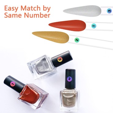 100 ps Nail Swatch Sticks with Number Stickers, Na...