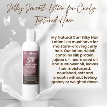 Janelle Beauty My Natural Curl Silky Hair Lotion - Naturally Moisturize Coily, Curly, Textured Hair with Protein & Sunflower Seed Oil Rich in Fatty Acids to Nourish, Smooth & Shine - 8 fl oz