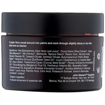 John Master Organics John Masters Organics Hair Paste- Matte Finish, Honey & Beeswax, 2 Ounces
