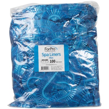 ForPro Spa Liners, Fit All Pedicure Spas, Disposable Pedicure Liners, Blue, 100-Count