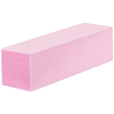 ForPro Pink Pedicure Block, 100/180 Grit, Three-Sided Pedicure Nail Buffer, 3.75” L x 1” W x 1” H, 15-Count