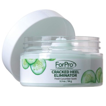 ForPro Cracked Heel Eliminator, Fresh Cucumber Scent, Intensive Repair Treatment for Rough, Dry & Cracked Heels, Reduces Calluses & Skin Build Up, 3.3 oz.