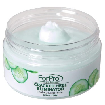 ForPro Cracked Heel Eliminator, Fresh Cucumber Scent, Intensive Repair Treatment for Rough, Dry & Cracked Heels, Reduces Calluses & Skin Build Up, 3.3 oz.