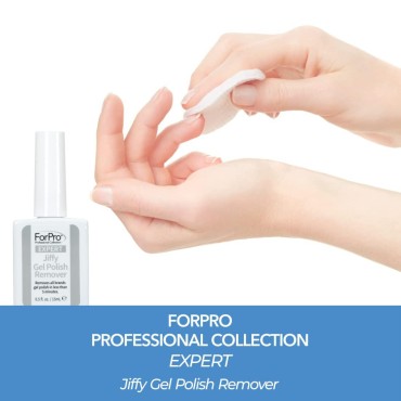 ForPro Expert Jiffy Gel Polish Remover, Removes All Brands Gel Polish in Less Than 5 Minutes, Quick & Easy Gel Removal, No Foil Wrapping or Soaking Needed, 0.5 Fl. Oz.