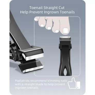 EBEWANLI Straight Nail Clipper, 17mm Wide Jaw Opening Toe Nail Clippers, Heavy Duty Toenail Clippers for Seniors Thick Toenails, Extra Large Toenail Clippers for Thick Nails, for Seniors, Men