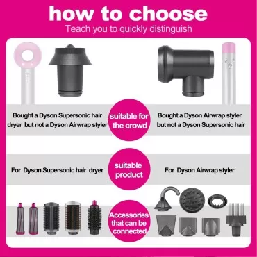Diffuser Nozzle with Conversing Adapter for Dyson Airwrap Styler Hair Dryer Attachment Parts