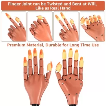 Nail Training Hand for Acrylic Nails, Fake Hand fo...