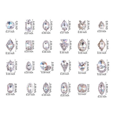 48PCS 3D Luxury Nail Art Rhinestones Nail Diamonds...