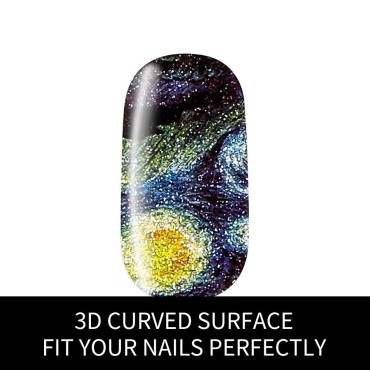 3D Van Gogh's Starry Night Fullnail Stickers, Full...