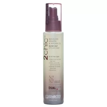 Giovanni 2chic Brazilian Keratin Argan Oil Collection Blow Out Styling Mist - 4 Oz, Pack of 4