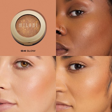 Milani Baked Bronzer - Glow, Cruelty-Free Shimmer Bronzing Powder to Use For Contour Makeup, Highlighters Makeup, Bronzer Makeup, 0.25 Ounce