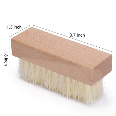 4 Pack Wooden Nail Brush, Non-Slip Fingernail Hand...