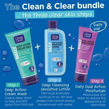 Clean & Clear Oil Free Deep Action Cream Wash (150ml)