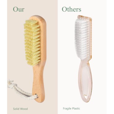 Larbois Nail Brush for Cleaning Fingernails, Woode...