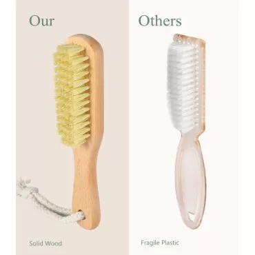 Larbois Nail Brush for Cleaning Fingernails, Woode...