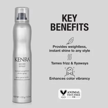 Kenra Shine Spray | Instant Weightless Shine Hairspray | Tames Frizz & Flyaways | Enhances Color Vibrancy | Lightweight, No Hold | All Hair Types | 5.5 oz (2-Pack)