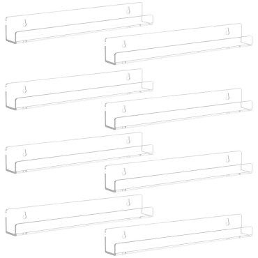 Cerpourt 8 Pack Wall Mounted Shelf,Clear Acrylic N...