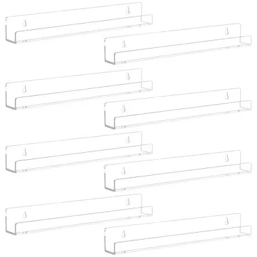 Cerpourt 8 Pack Wall Mounted Shelf,Clear Acrylic N...