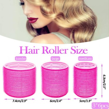 Hair Rollers, 38 Pcs Hair Rollers for Medium Hair, Large Self Grip Hair Rollers Set, Rollers Hair Curlers for Women Girls Blowout Look