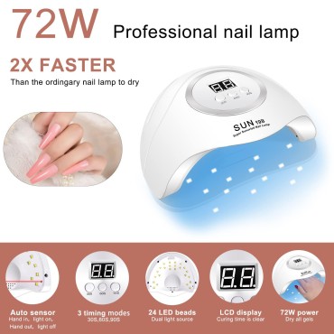 AoxuYLZ Gel Nail Polish Kit,72W UV LED Nail Dryer,nail tool Set
