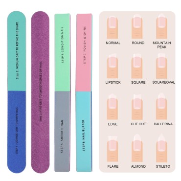 IFUNSON Professional Nail Buffer Block, Nail Buffer for Natural Nails, All-in-One Smooth & Buff & Shine for Nail Care, 8 Pack