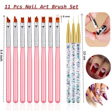 FULINJOY 11 Pcs Nail Art Brush Set, UV Gel Paintin...