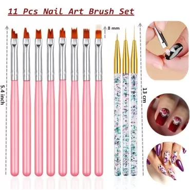 FULINJOY 11 Pcs Nail Art Brush Set, UV Gel Paintin...