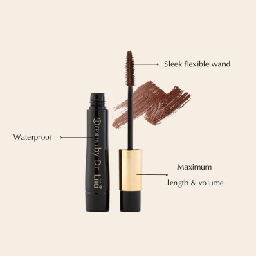 EpiLynx by Dr. Liia - Liquid Brown Mascara - Telescopic Mascara Looks - Gluten Free, Hypoallergenic, Vegan - for Voluminous Lashes