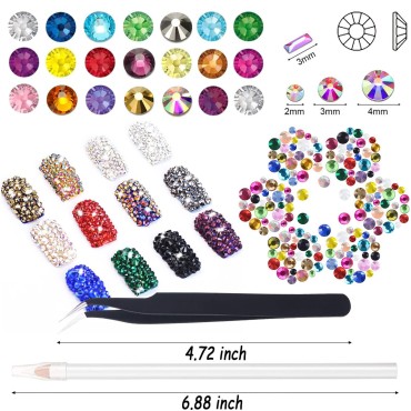 3 Pack Nail Art Rhinestone Flatback Gems Crystals ...