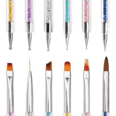 iminoo 6PCS Nail Art Brushes,Double Ended Nail Lin...