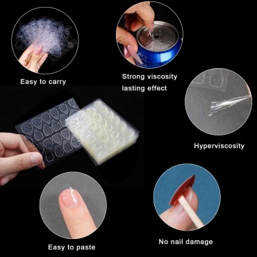 20 Sheets Double Side Nail Adhesive Tabs,Nail Glue...